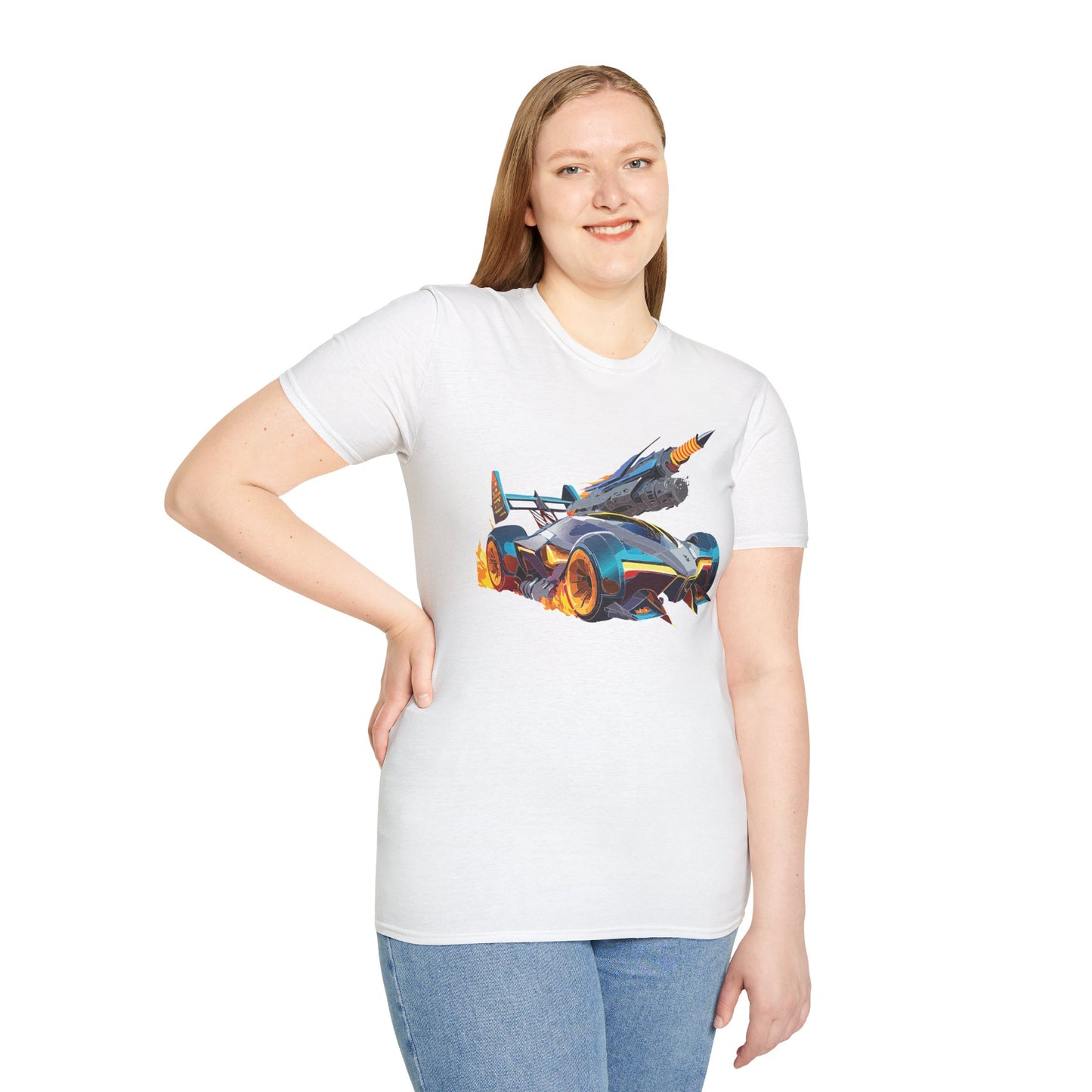 Unisex Car T Shirt Softstyle Cotton Tee With Car Design Hot Wheels Graphic Tee For Men And Women