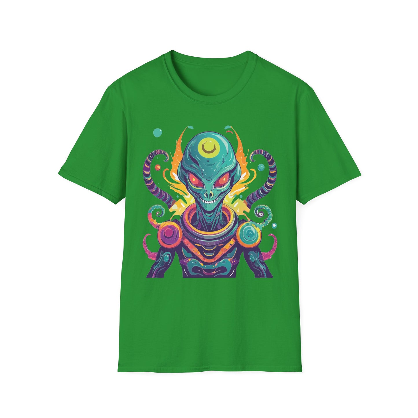 Alien Cosmos Unisex T Shirt With Aliens Design Gildan Softstyle 64000 Comfortable Lightweight Tee