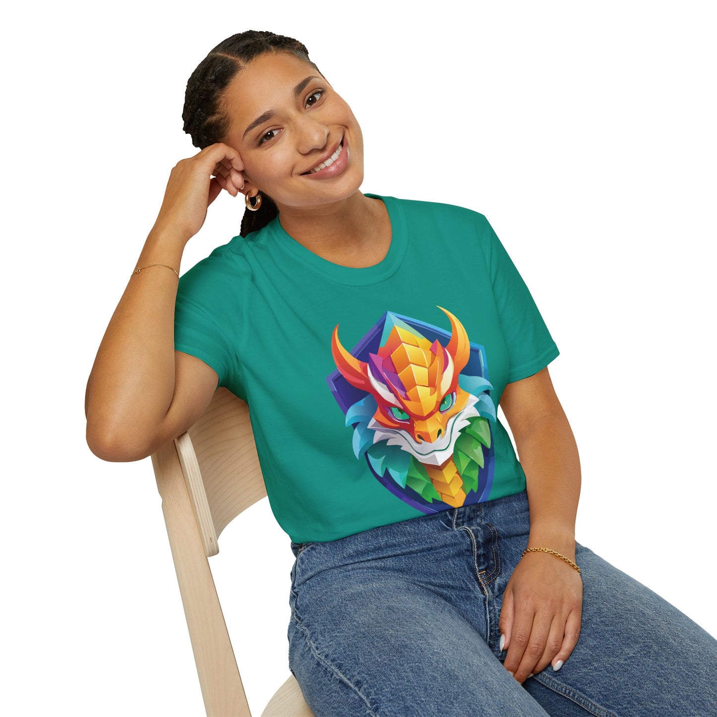 Unisex Dragon T Shirt Softstyle 64000 100 Percent Ring Spun Cotton Comfortable Tee