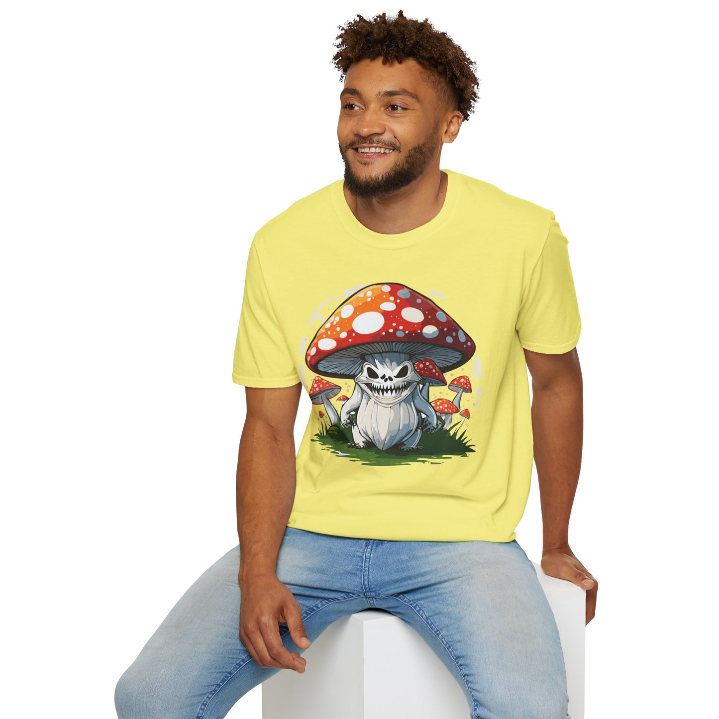 Mashroom Tee Shirt Unisex Softstyle 64000 100 Percent Ring Spun Cotton Funny Mashroom Fungus Design