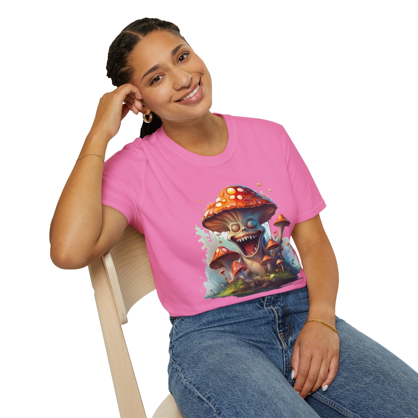 Mashroom Short Sleeve Tee Unisex Funny Mashroom Shirt With Fungus Graphic Gildan Softstyle 64000