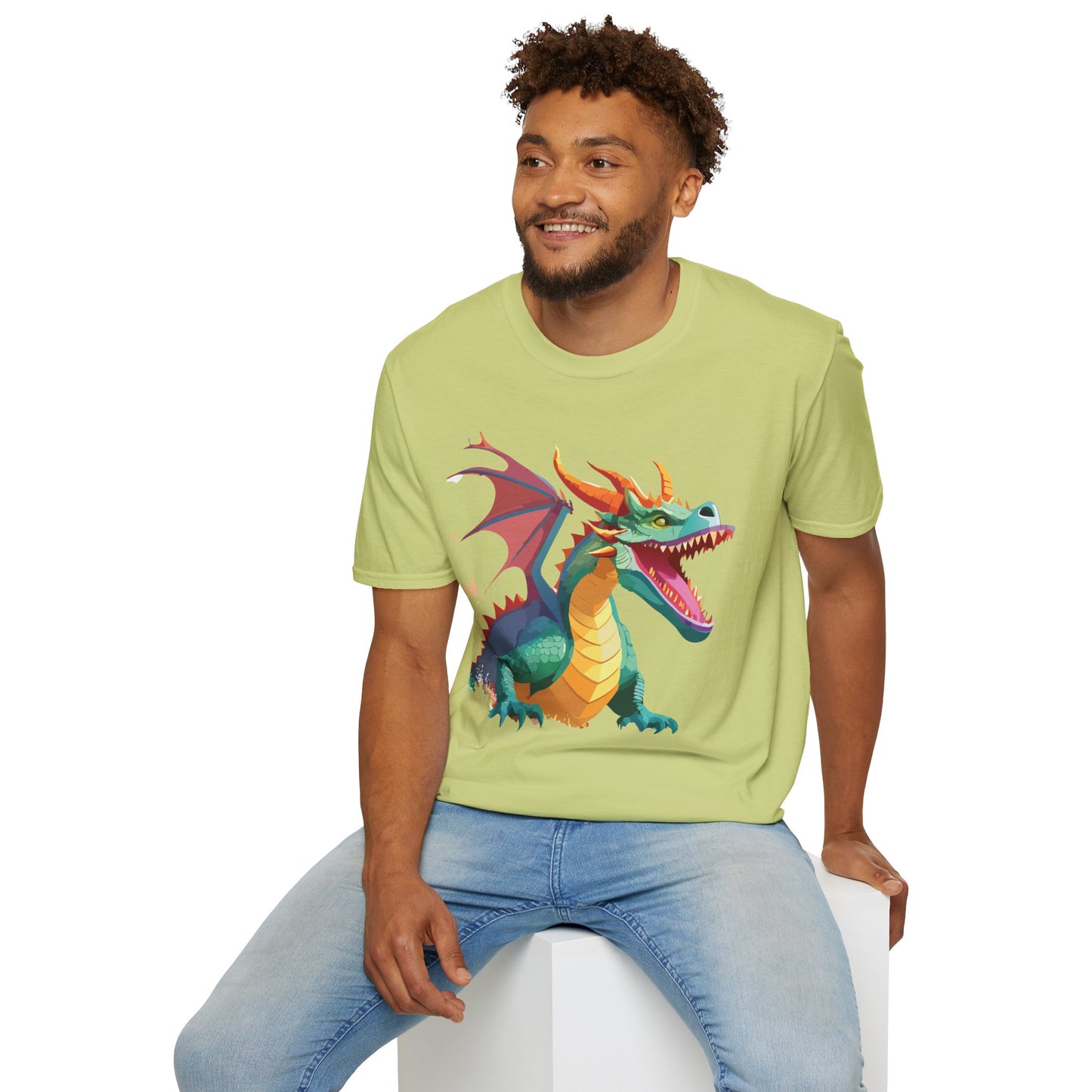 Dragon Graphic T Shirt Unisex Softstyle Cotton Tee Dragon Art Shirt For Men Women