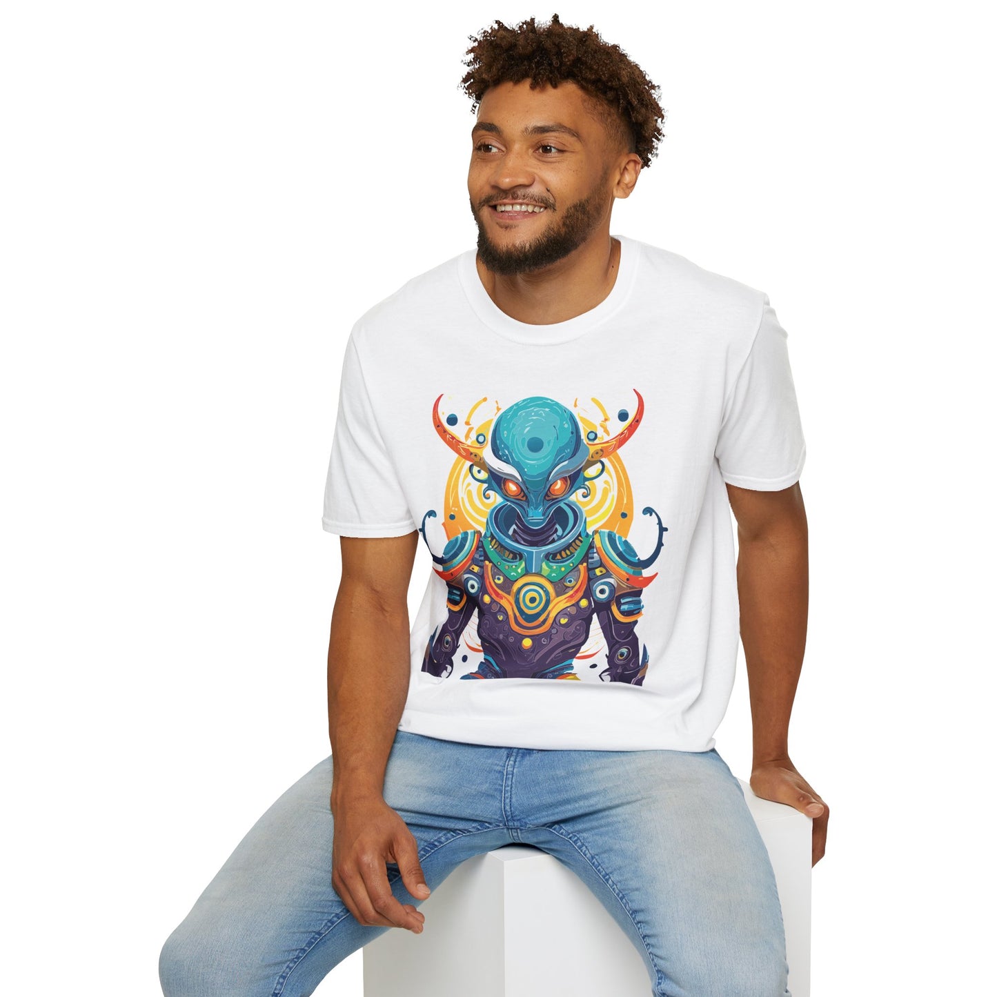 Alien T Shirt Cosmos Shirt Unisex Short Sleeve Tee With Alien Art Design Ring Spun Cotton