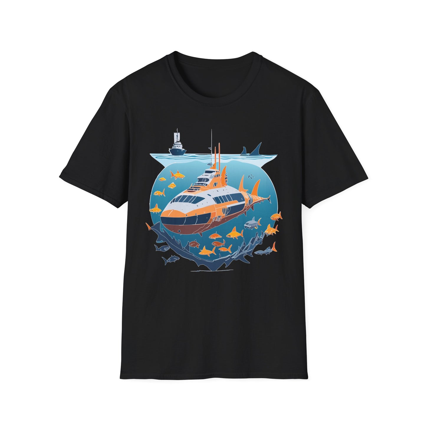Ocean Tee Shirt, Ocean Shirt, Shirt with Ocean, U boat Tees, Shirt with U-Boat