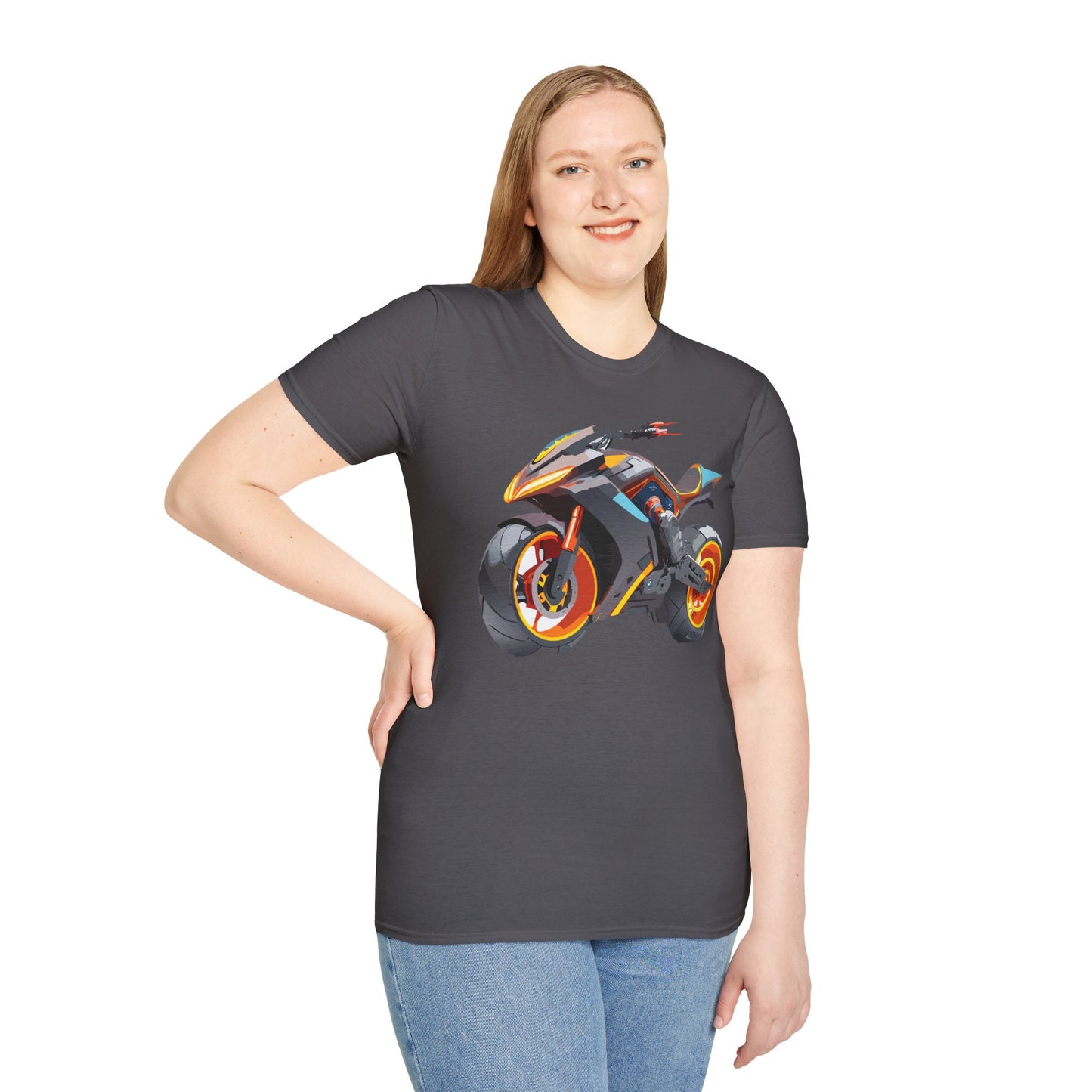 Unisex Bike T Shirt With Motorcycle Graphic MTB Tee Cotton Softstyle Comfort For Riders