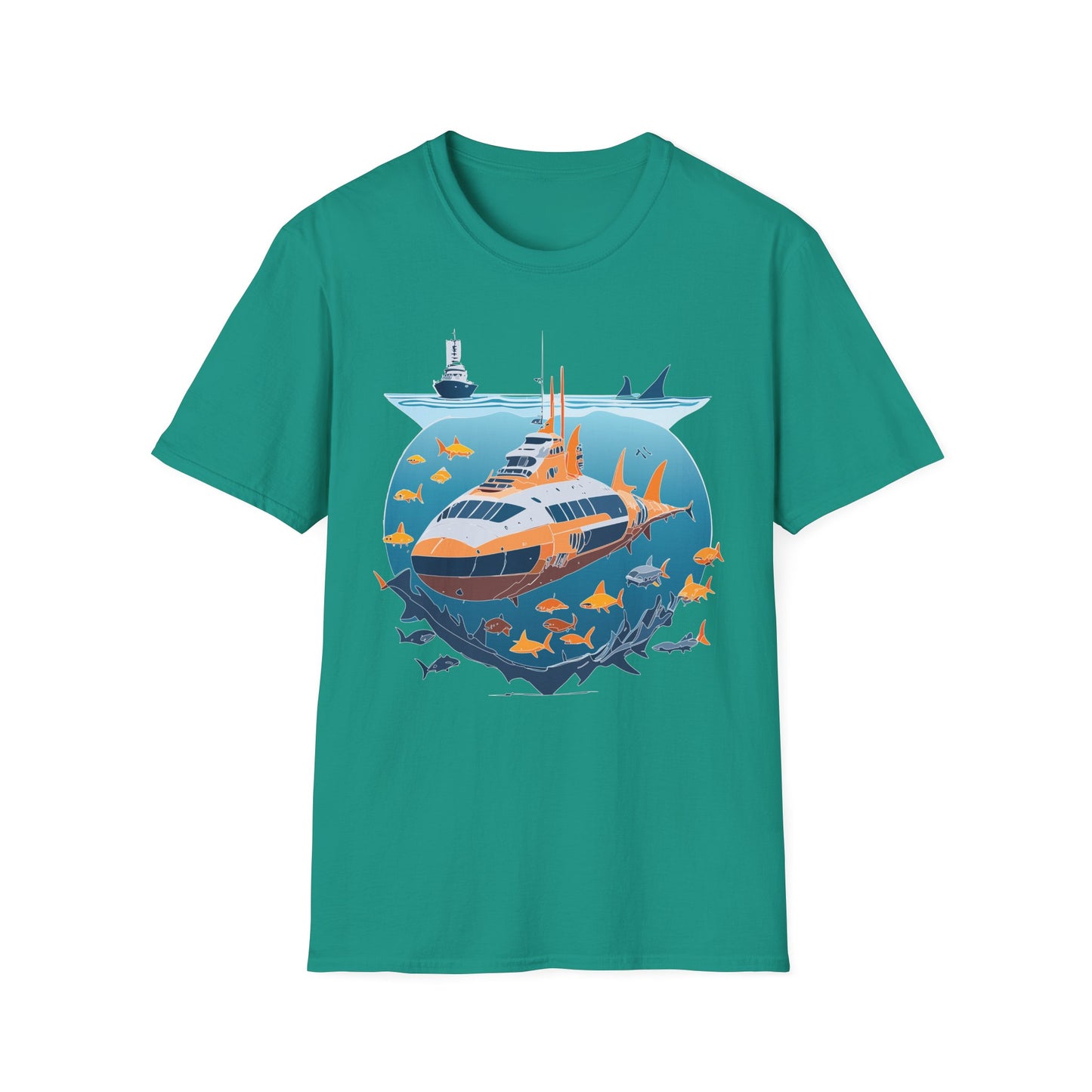 Ocean Tee Shirt, Ocean Shirt, Shirt with Ocean, U boat Tees, Shirt with U-Boat