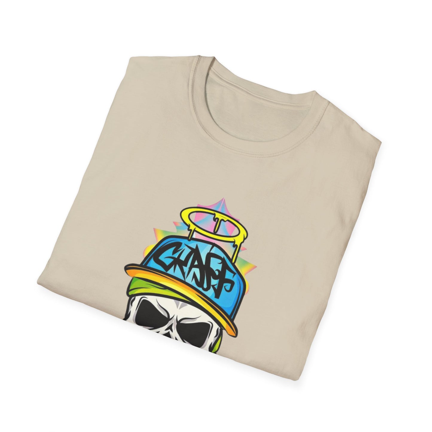 Unisex Skull Graphic Tee Shirt With Skeleton Design Softstyle 64000 100 Percent Ring Spun Cotton