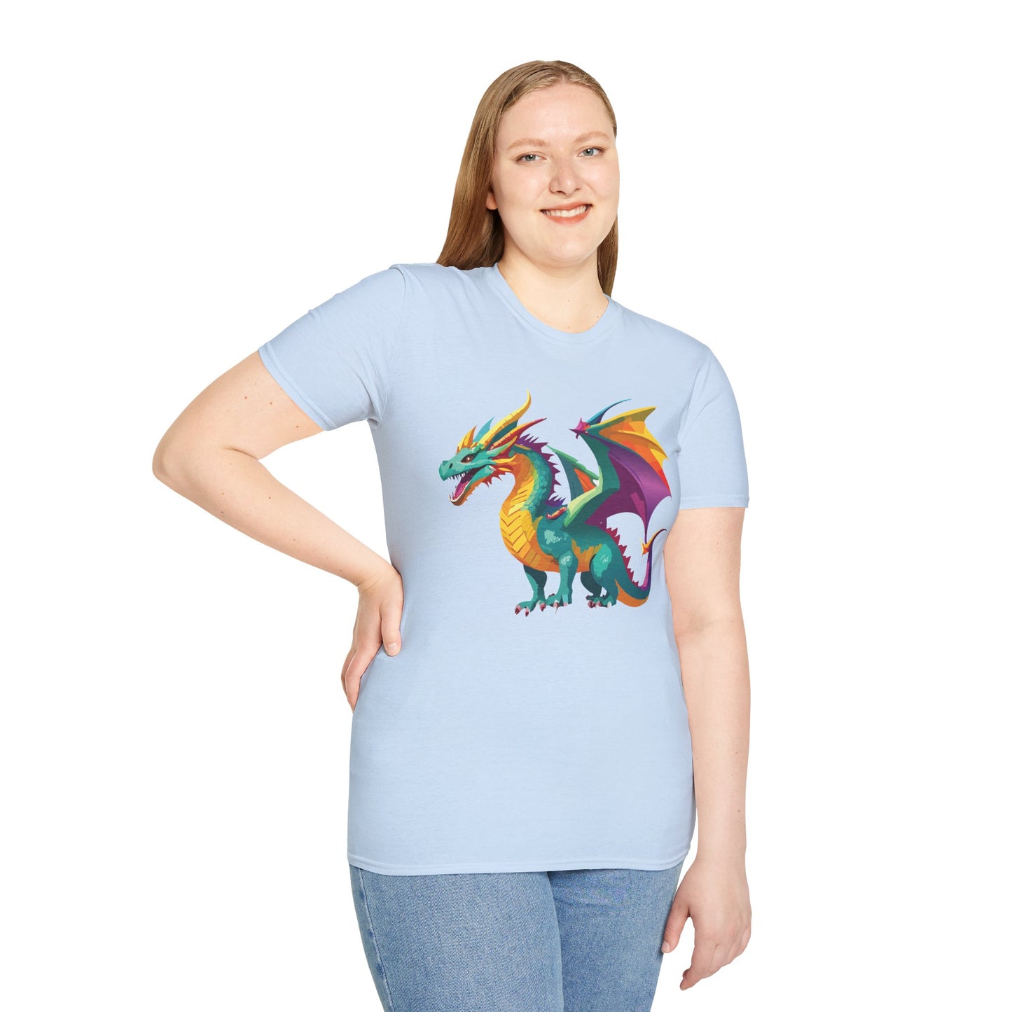 Dragon T Shirt Unisex Short Sleeve Art Design Gildan Softstyle Cotton Tee For Animal Lovers