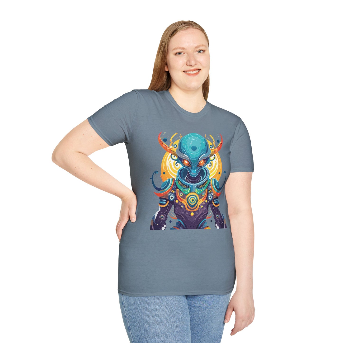 Alien T Shirt Cosmos Shirt Unisex Short Sleeve Tee With Alien Art Design Ring Spun Cotton