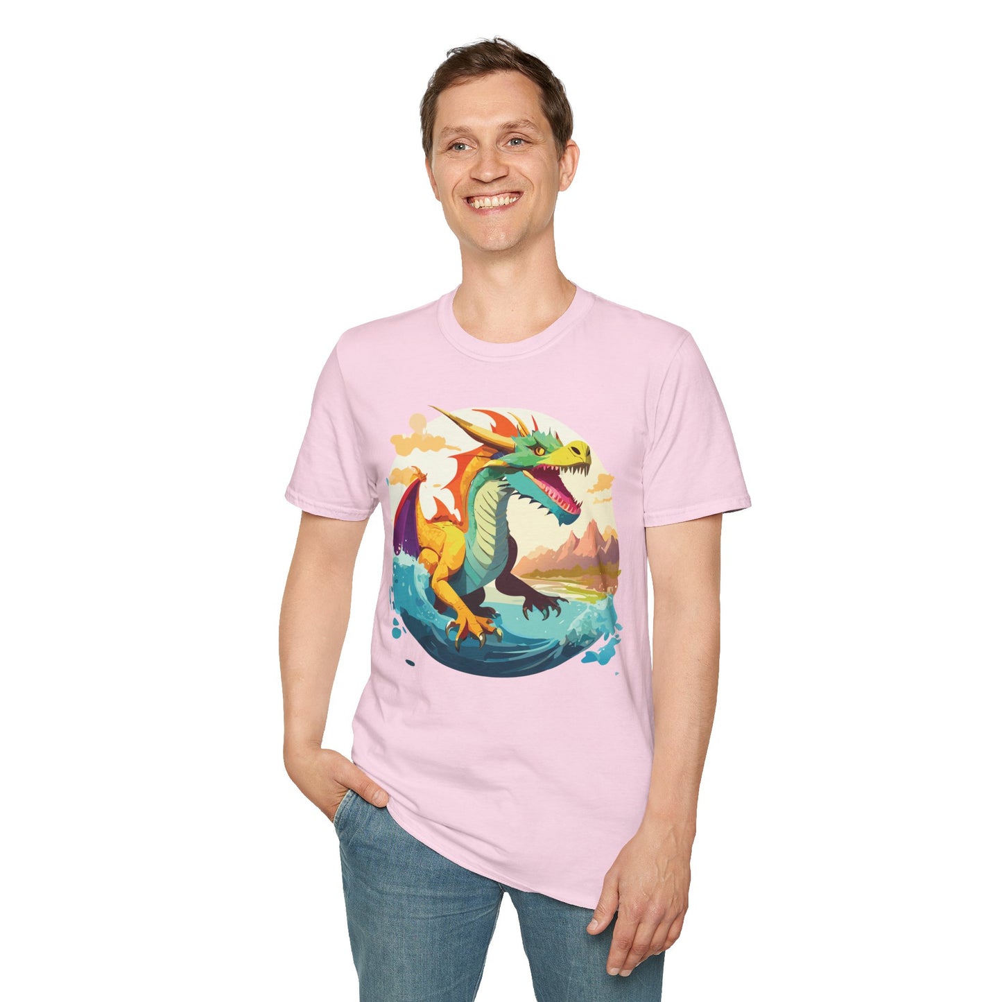 Dragon T Shirt Unisex Animal Print Dragon Shirt Gildan Softstyle Cotton Tee 64000