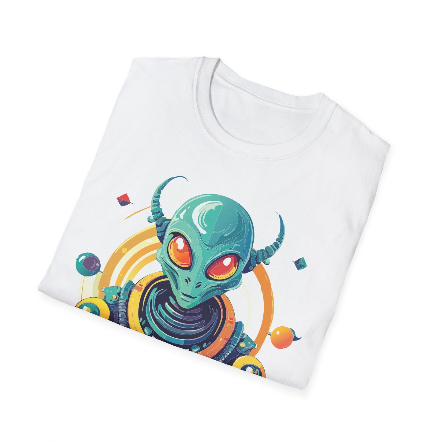 Alien Cosmos T Shirt Unisex Softstyle Cotton Tee With Alien Art Design Premium Comfort