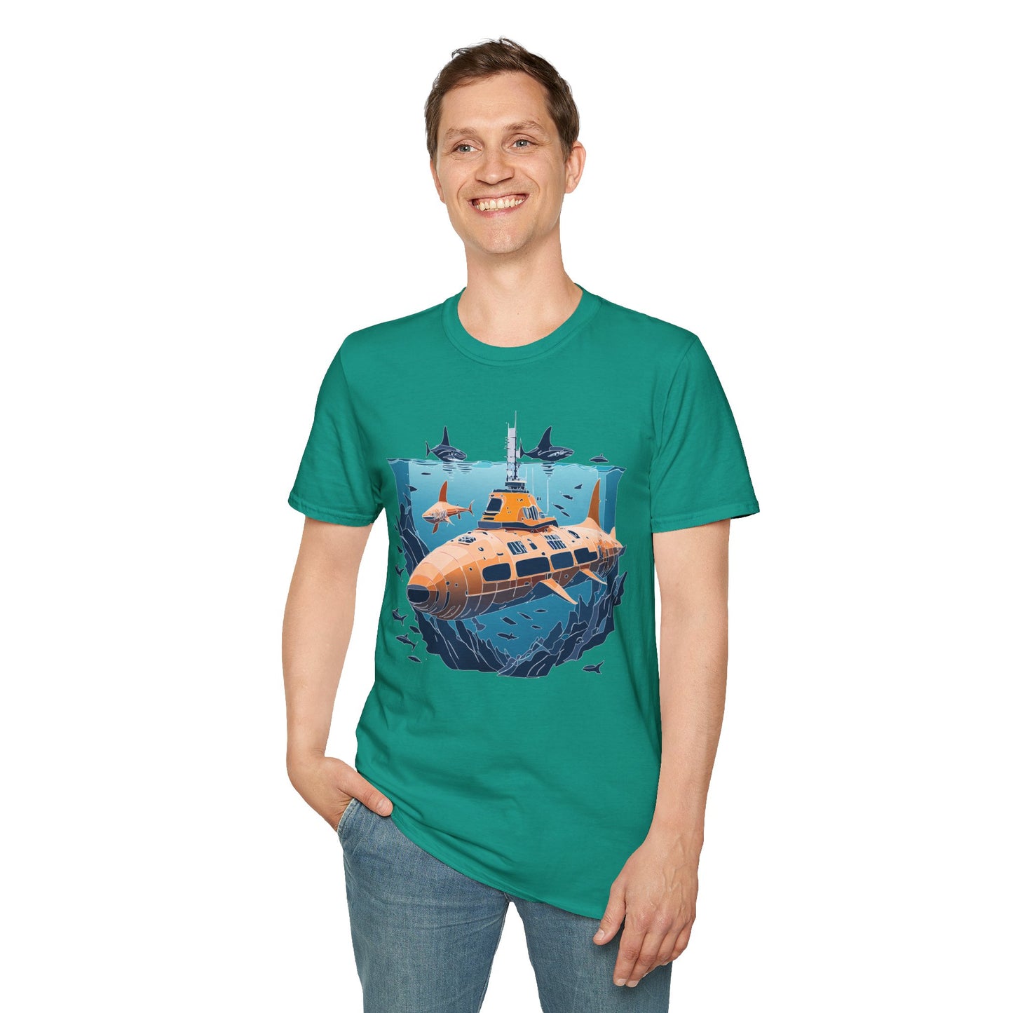 Ocean Tee Shirt, Ocean Shirt, Shirt with Ocean, U boat Tees, Shirt with U-Boat