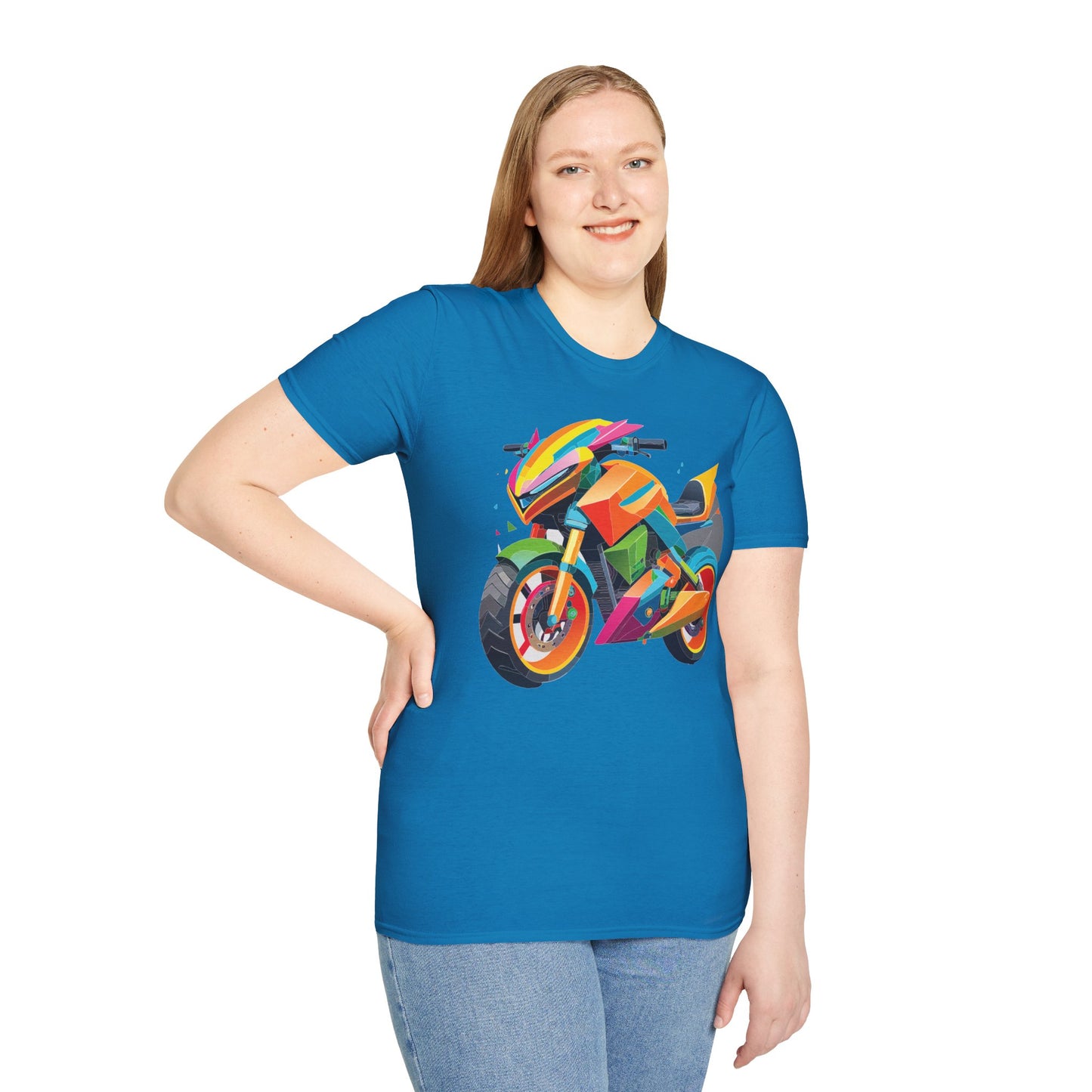 Unisex Bike T Shirt Moto Shirt MTB T Shirt With Art Design Softstyle Cotton Tee For Enthusiasts