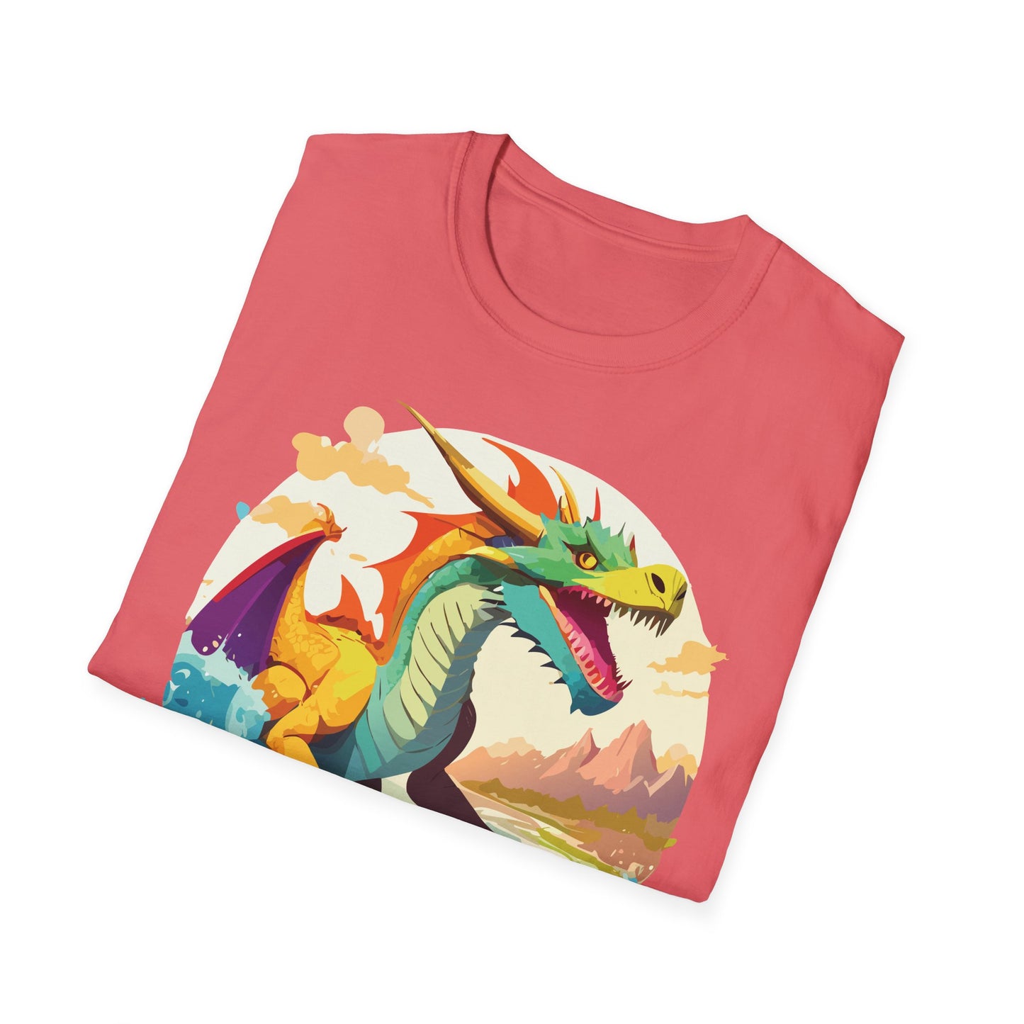 Dragon T Shirt Unisex Animal Print Dragon Shirt Gildan Softstyle Cotton Tee 64000