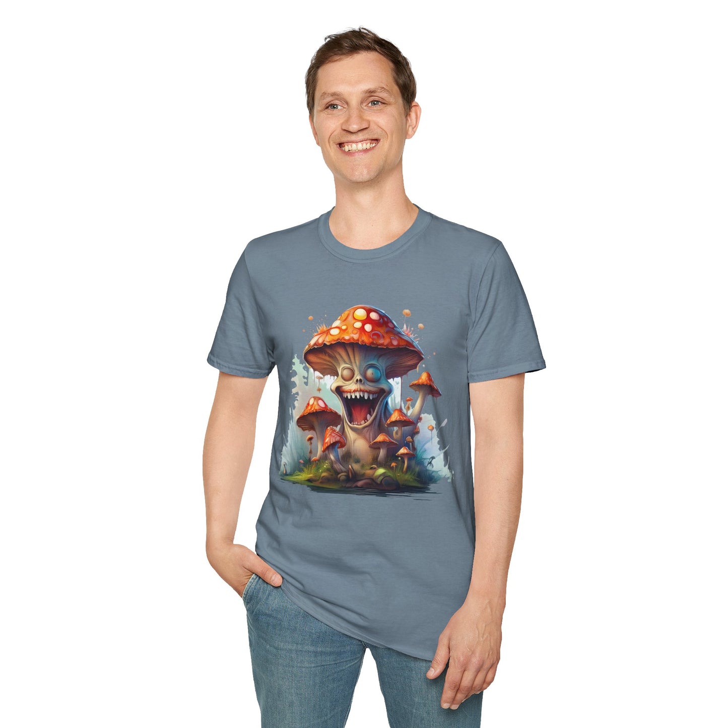 Mashroom Short Sleeve Tee Unisex Funny Mashroom Shirt With Fungus Graphic Gildan Softstyle 64000