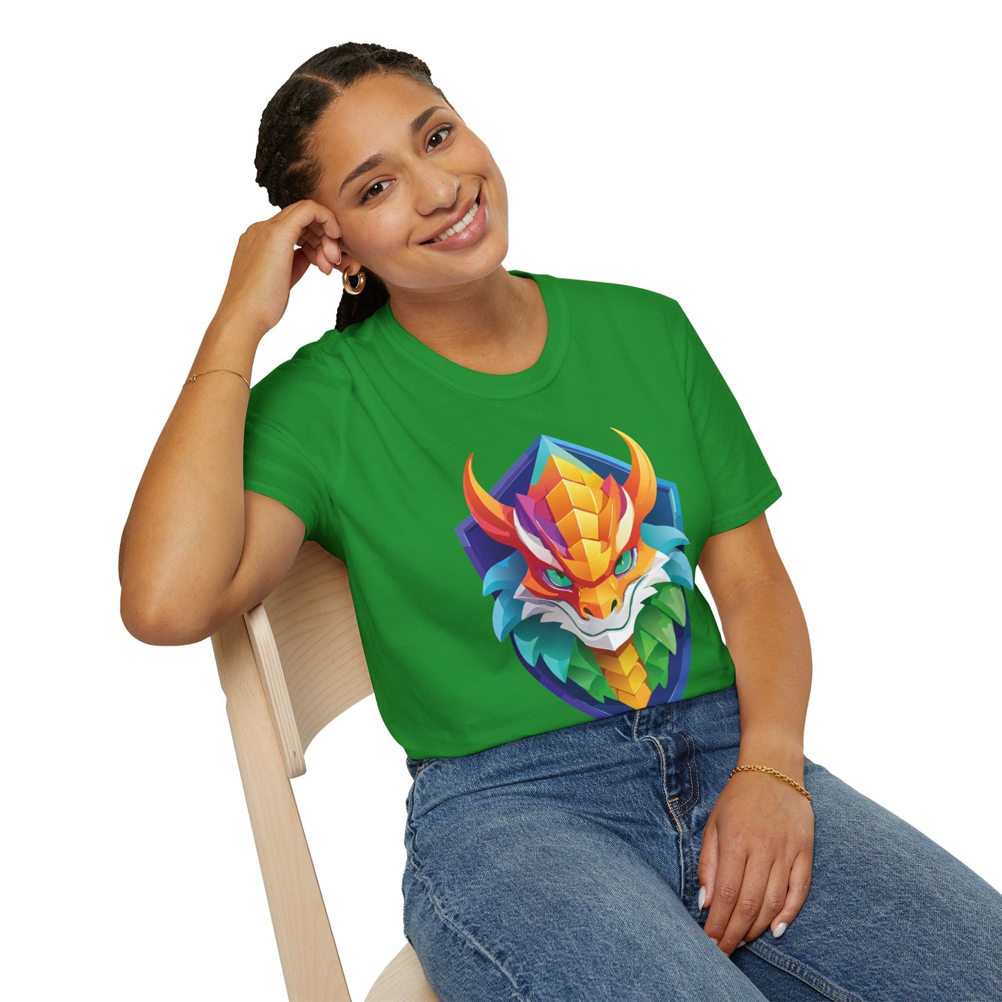 Unisex Dragon T Shirt Softstyle 64000 100 Percent Ring Spun Cotton Comfortable Tee