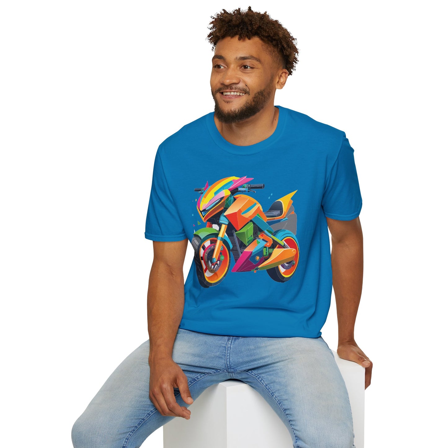 Unisex Bike T Shirt Moto Shirt MTB T Shirt With Art Design Softstyle Cotton Tee For Enthusiasts