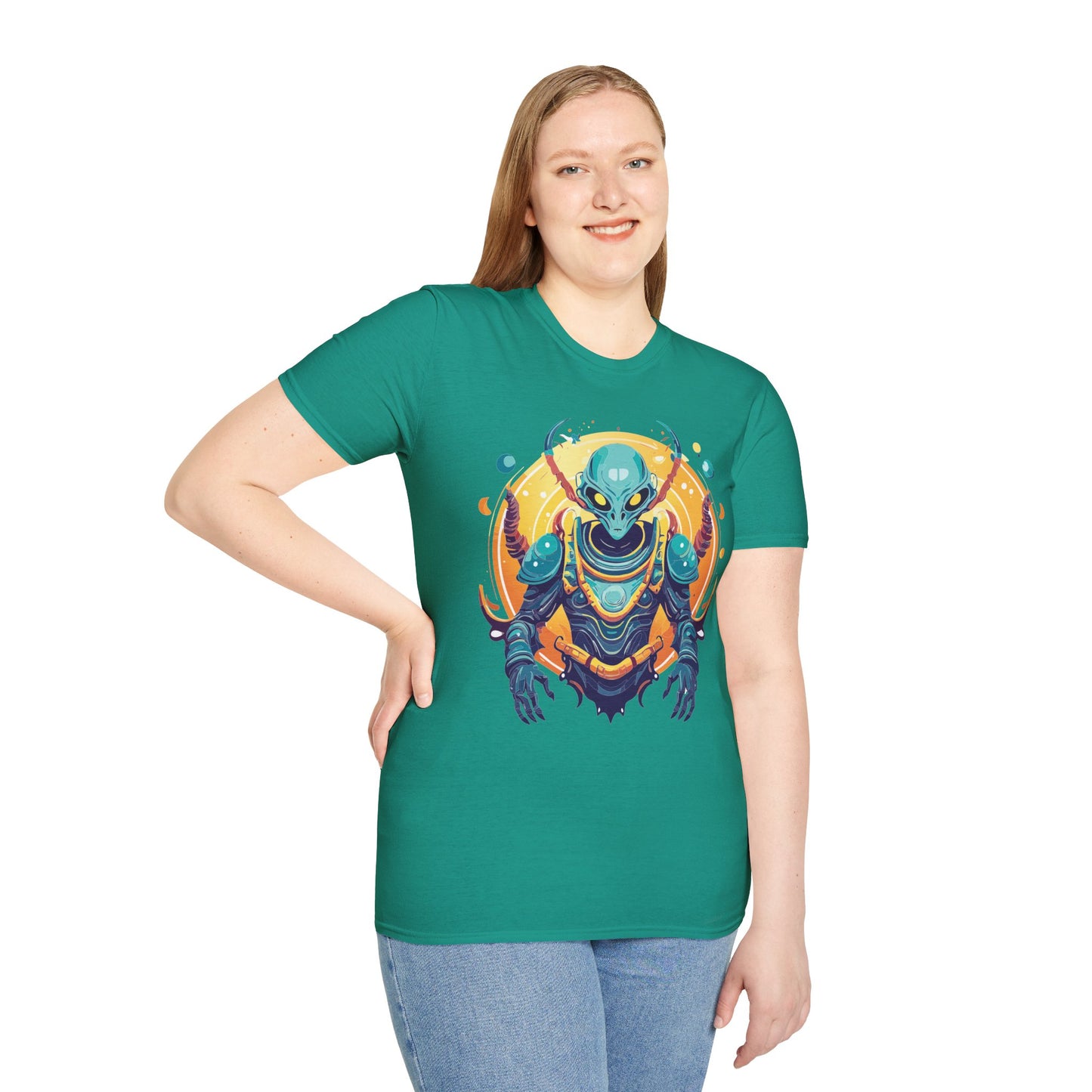 Cosmos Alien T Shirt Unisex Softstyle Short Sleeve Tee With Alien Art Design Artwork