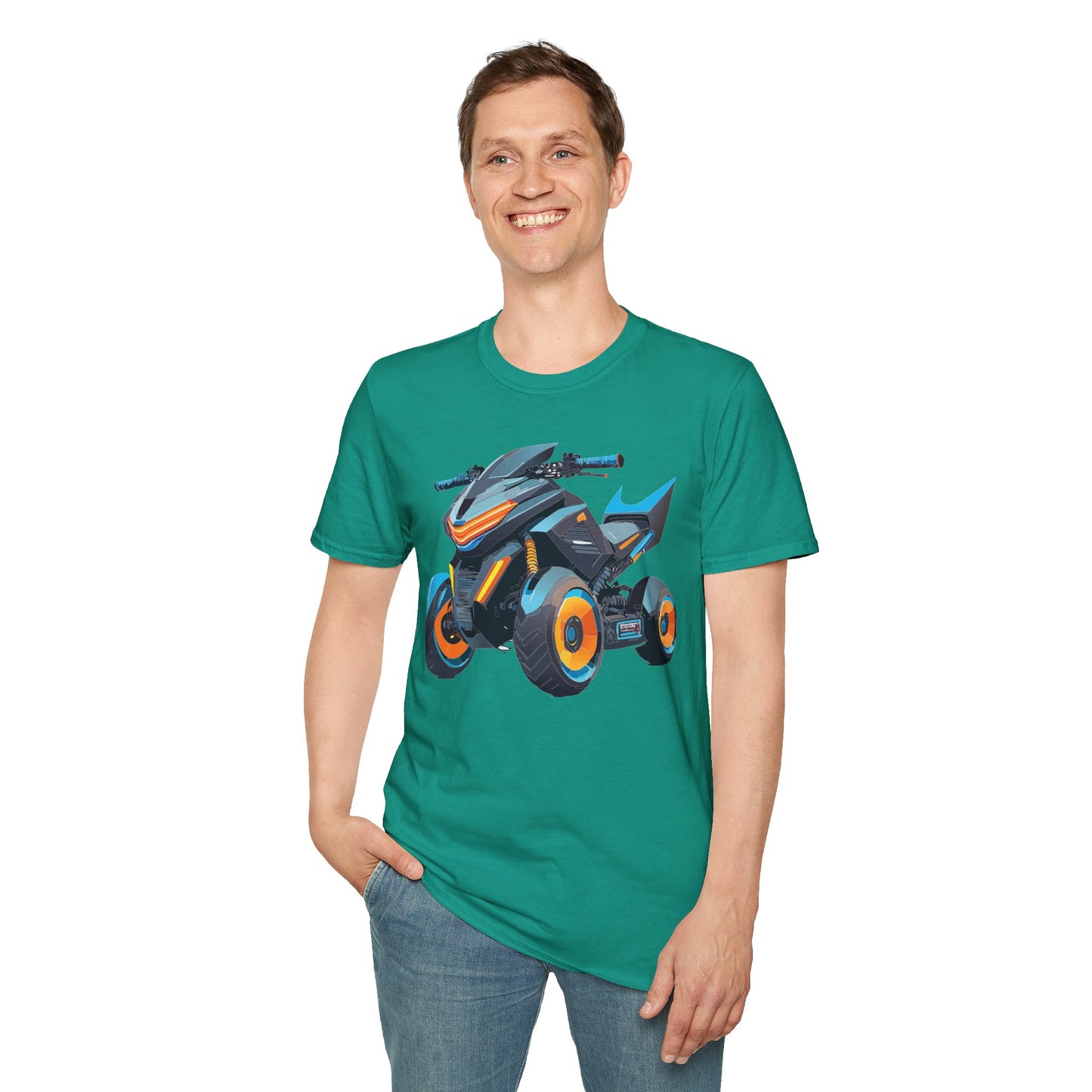 Unisex Motorcycle Art Design T Shirt Softstyle 64000 MTB Graphic Tee For Riders