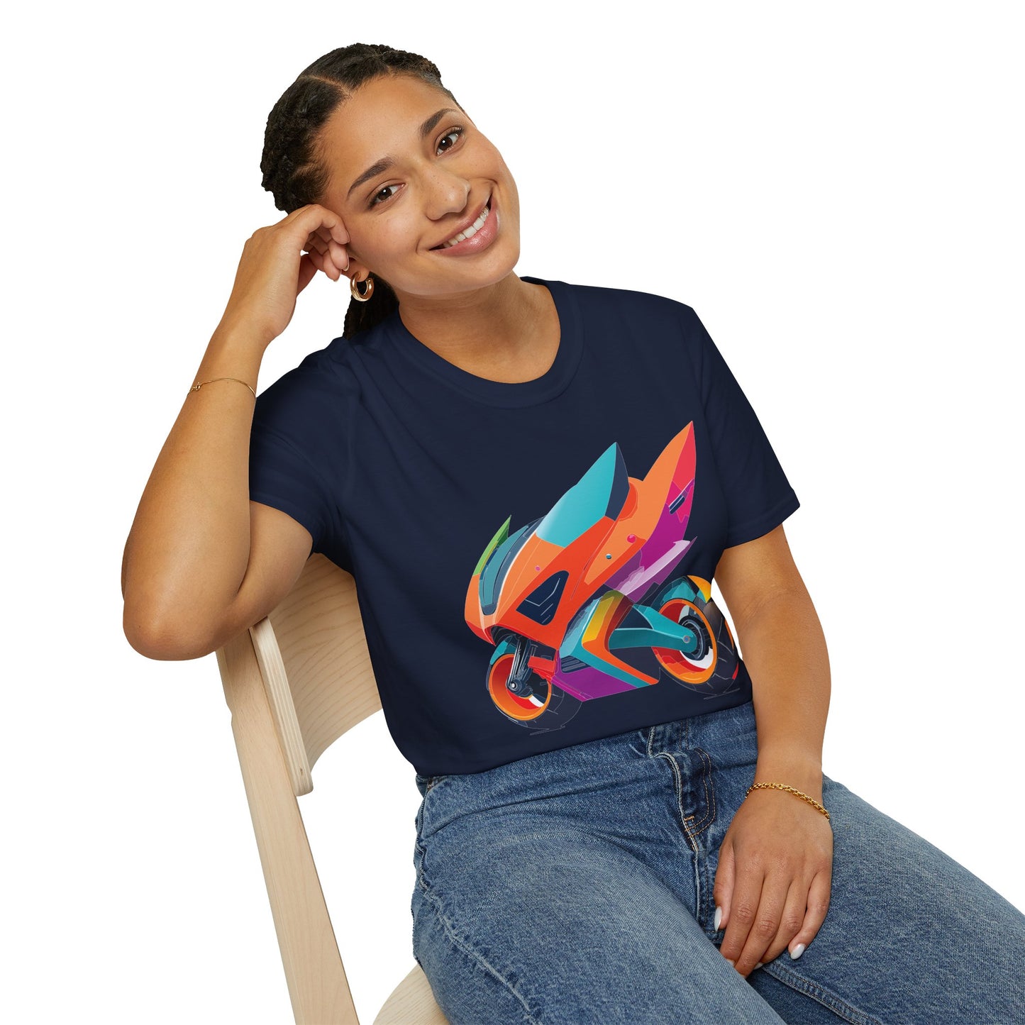 Unisex Bike T Shirt Moto Shirt Motorcycle MTB T Shirt 100 Percent Cotton Softstyle