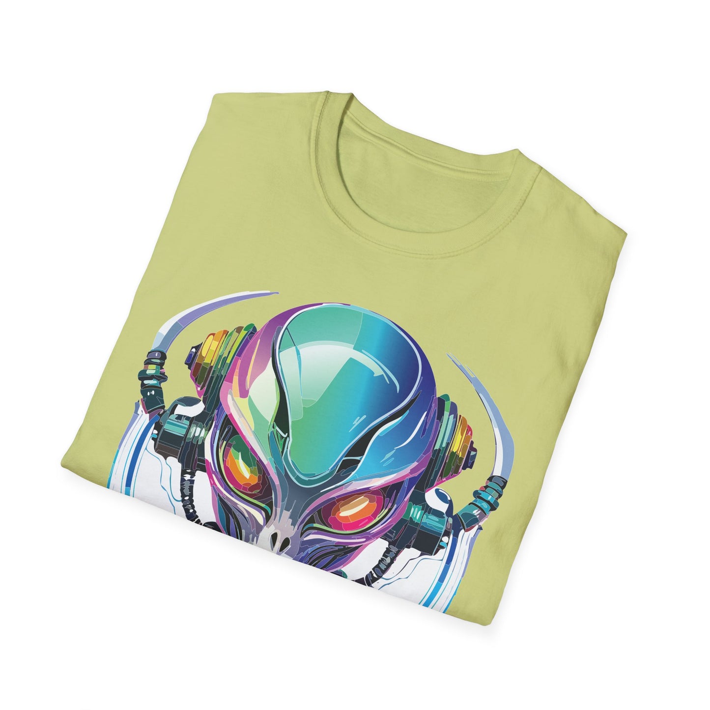 Alien Cosmos T Shirt Unisex Softstyle 64000 Tee With Alien Space Design 100 Percent Ringspun Cotton