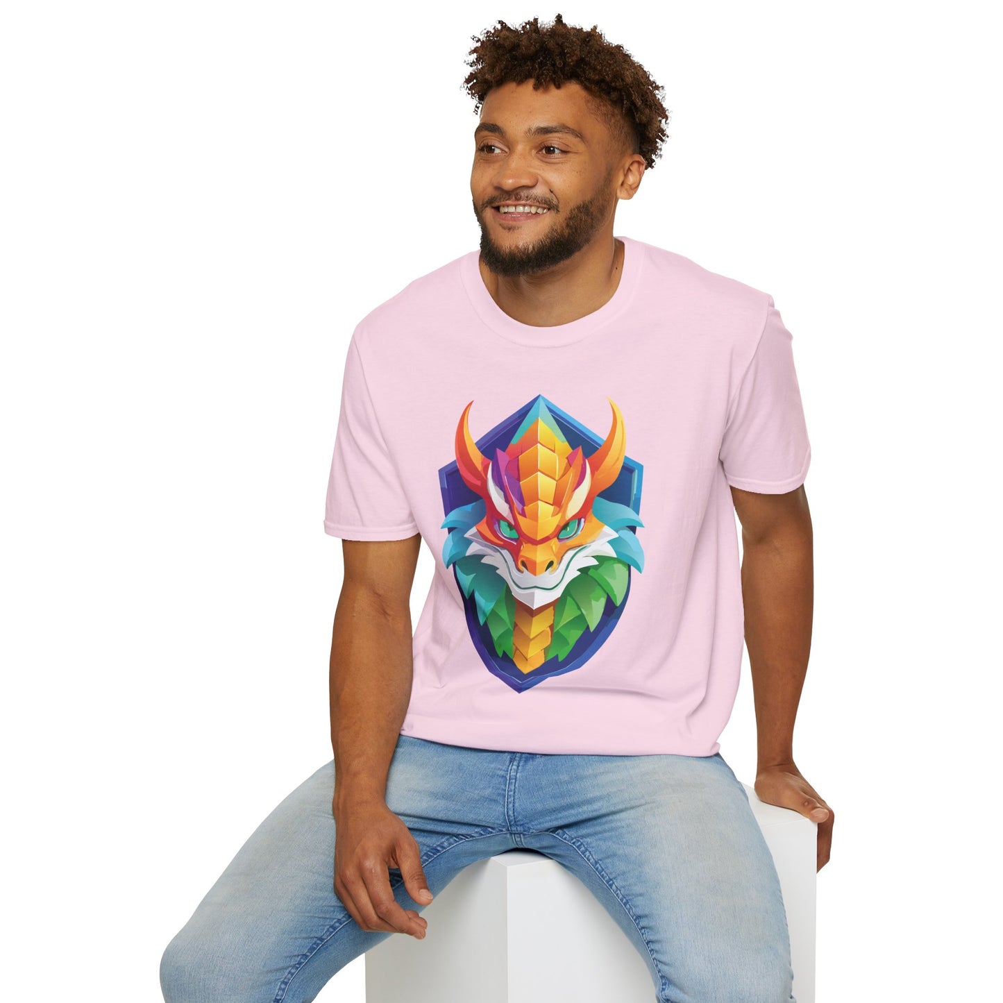 Unisex Dragon T Shirt Softstyle 64000 100 Percent Ring Spun Cotton Comfortable Tee