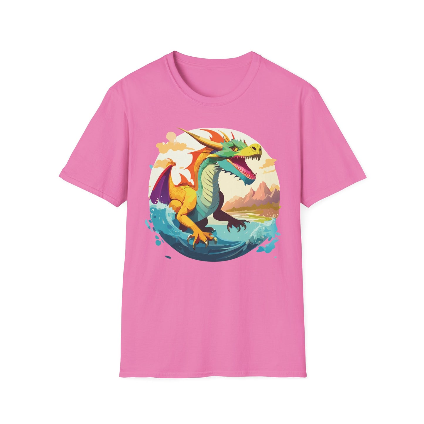 Dragon T Shirt Unisex Animal Print Dragon Shirt Gildan Softstyle Cotton Tee 64000