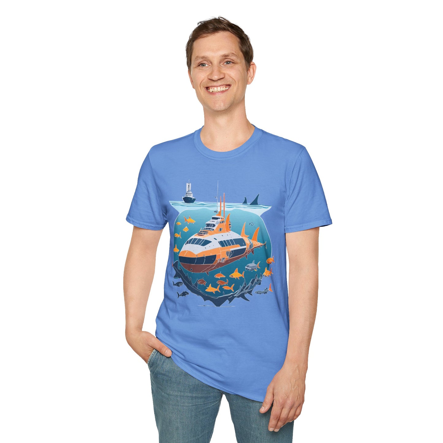 Ocean Tee Shirt, Ocean Shirt, Shirt with Ocean, U boat Tees, Shirt with U-Boat