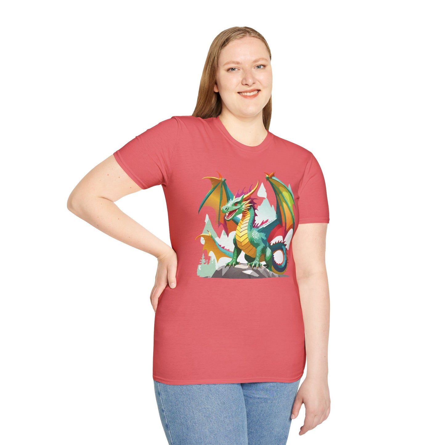Dragon Graphic T Shirt for Men and Women Unisex Animal Design Softstyle Cotton Tee Premium Quality