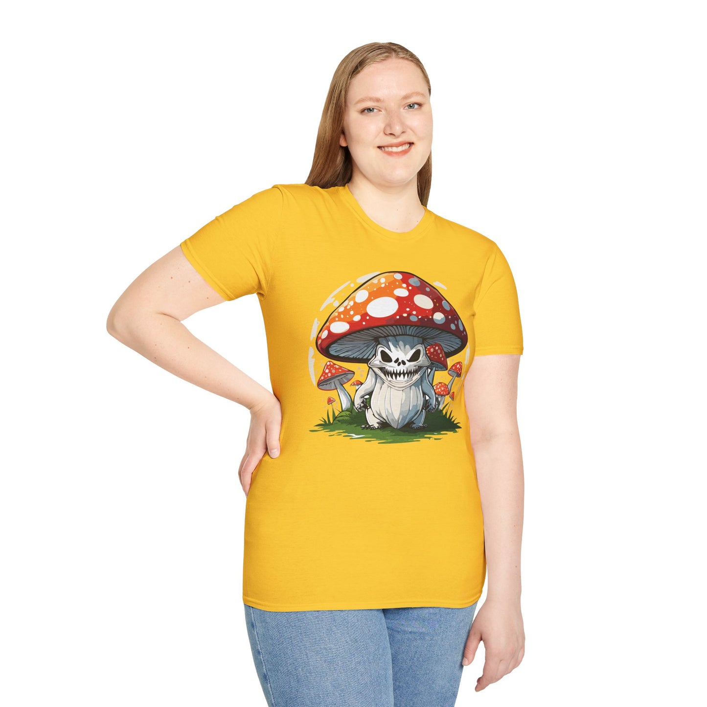 Mashroom Tee Shirt Unisex Softstyle 64000 100 Percent Ring Spun Cotton Funny Mashroom Fungus Design