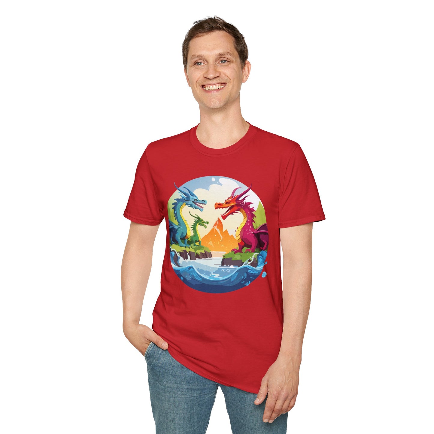 Dragon T Shirt Unisex Dragon Tee 100 Percent Ring Spun Cotton Softstyle Comfort Fit