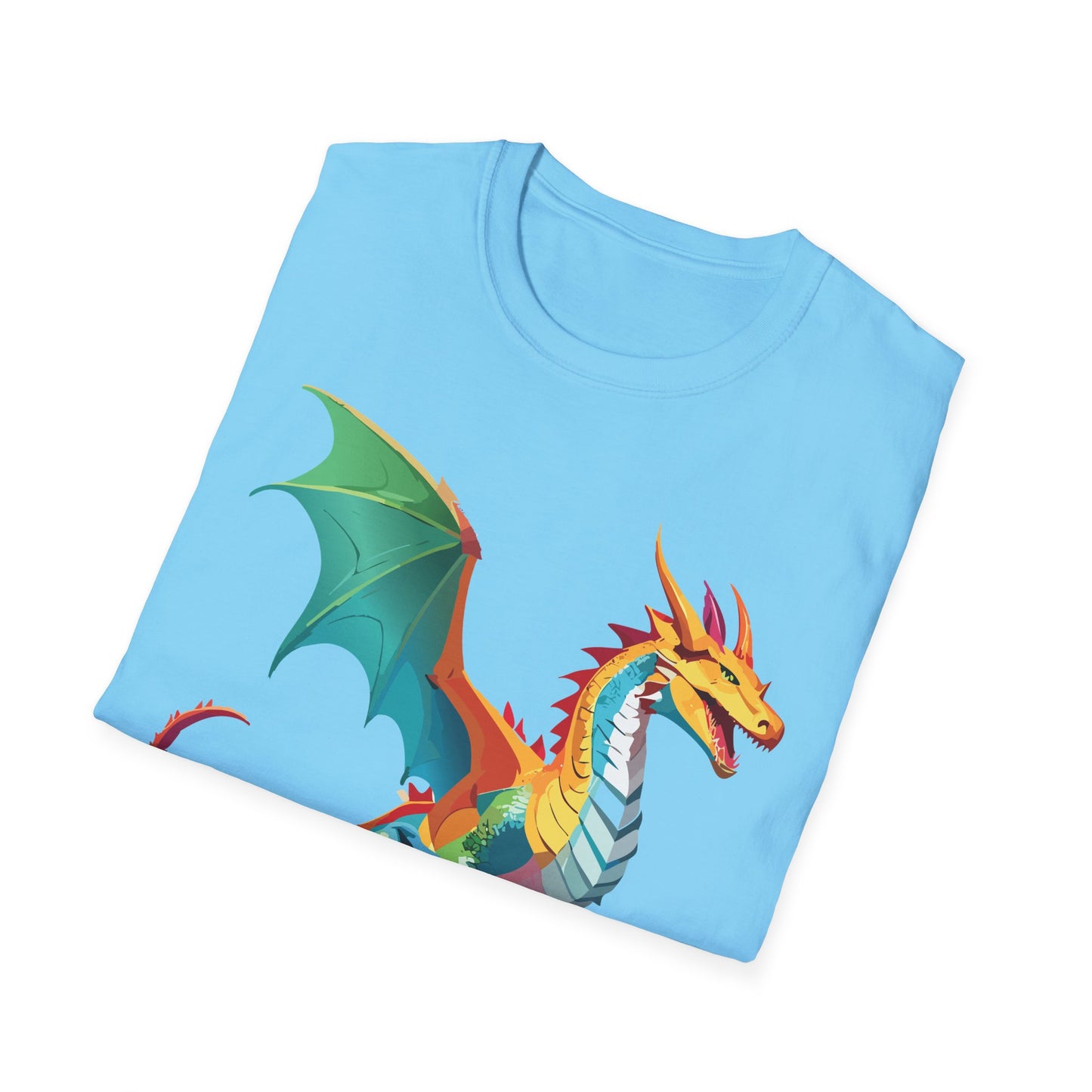 Dragon T Shirt Unisex Animal Design Tee Softstyle Gildan 64000 100 Percent Ring Spun Cotton