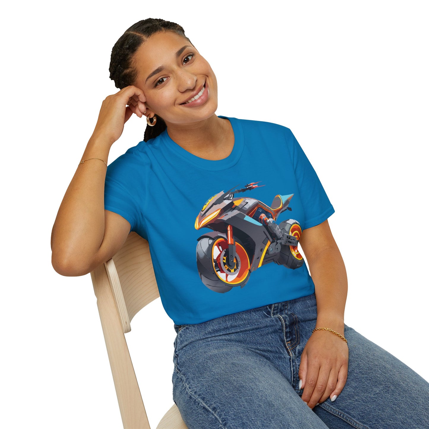Unisex Bike T Shirt With Motorcycle Graphic MTB Tee Cotton Softstyle Comfort For Riders