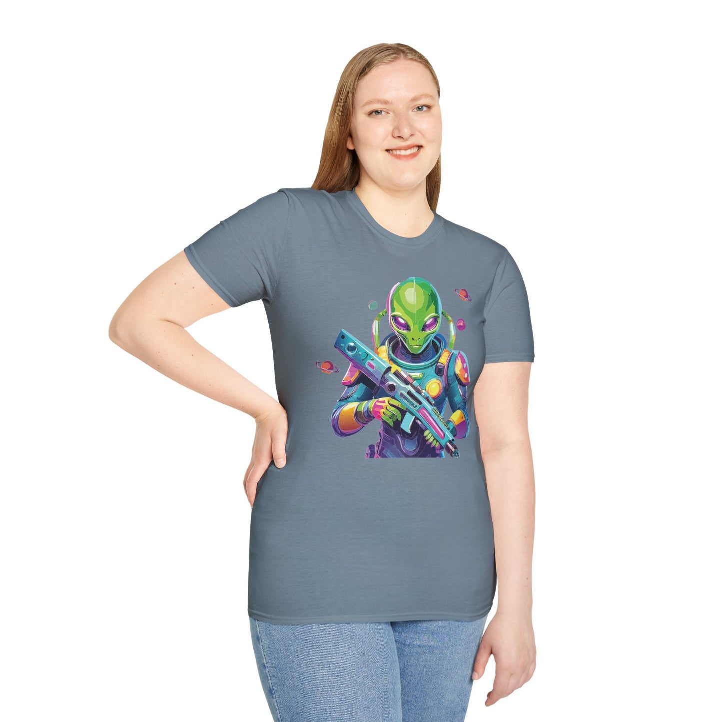 Alien Cosmos T Shirt Unisex Gildan Softstyle 64000 Art Design Tee For Everyday Comfort