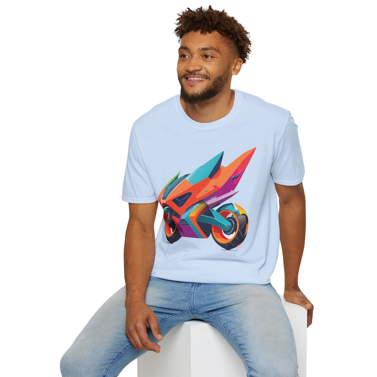 Unisex Bike T Shirt Moto Shirt Motorcycle MTB T Shirt 100 Percent Cotton Softstyle