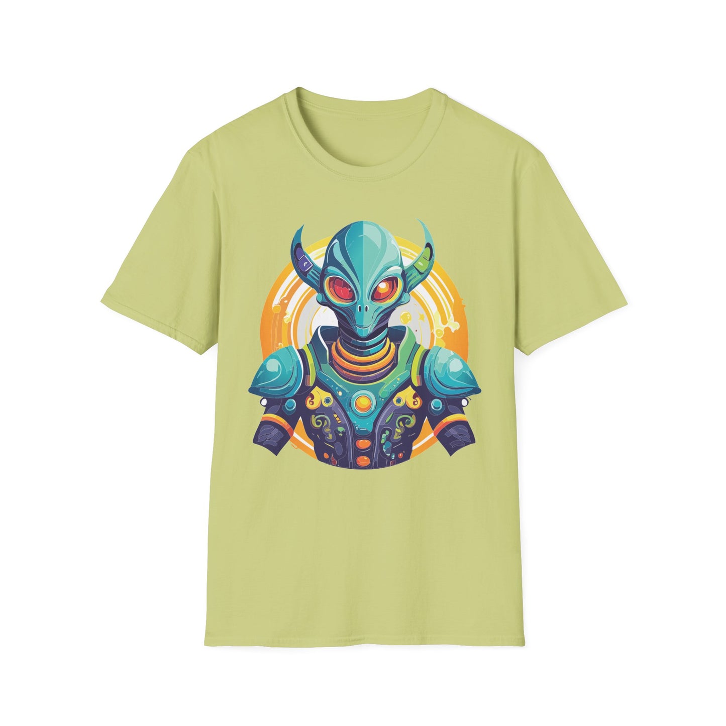 Alien T Shirt Cosmos Design Unisex Softstyle Cotton Tee With Aliens Art Graphic Print