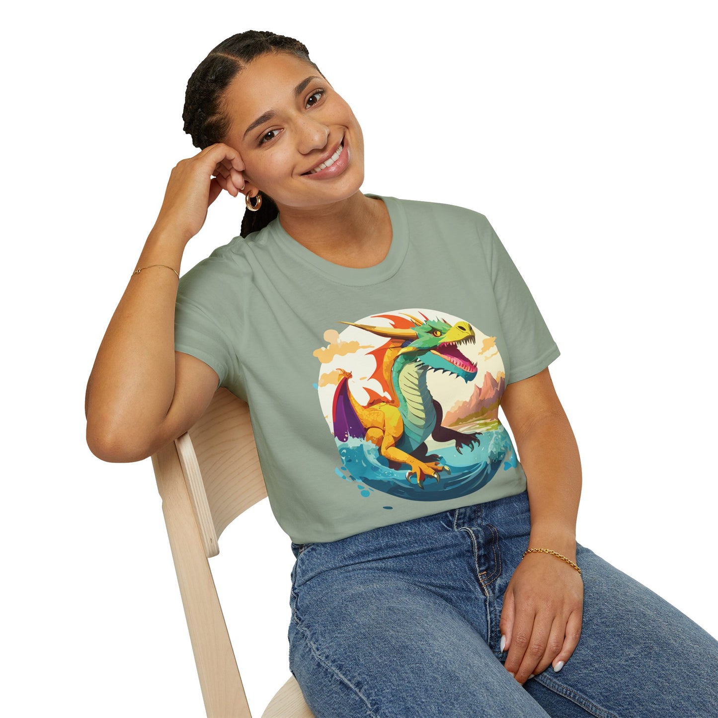 Dragon T Shirt Unisex Animal Print Dragon Shirt Gildan Softstyle Cotton Tee 64000