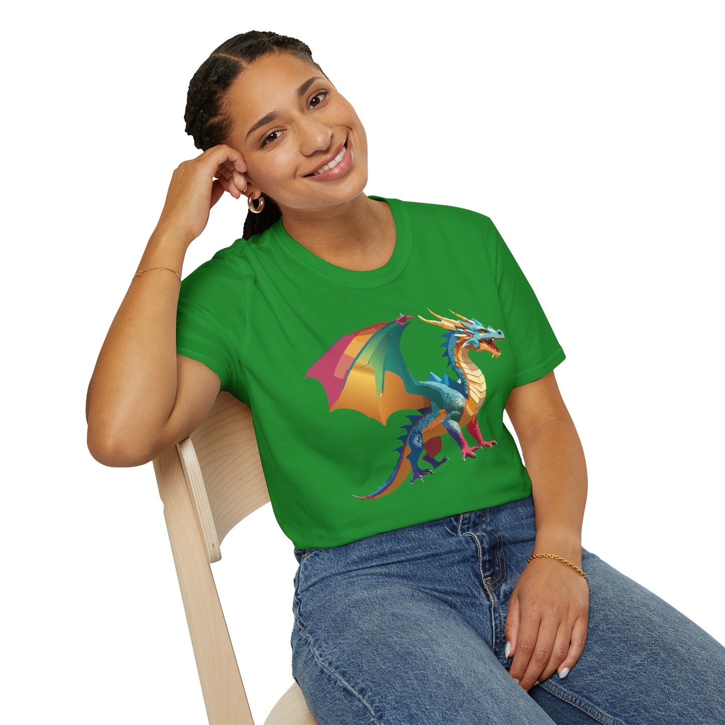 Dragon T Shirt Unisex Dragon Shirt Animal Design Tee Softstyle 100 Percent Ring Spun Cotton