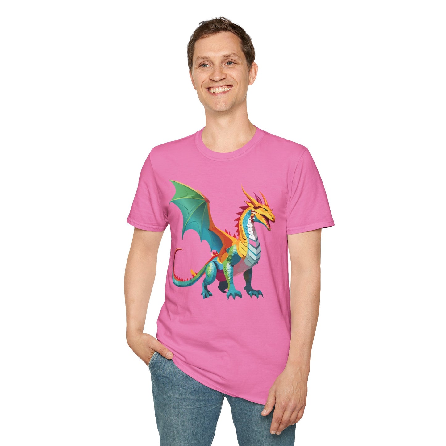 Dragon T Shirt Unisex Animal Design Tee Softstyle Gildan 64000 100 Percent Ring Spun Cotton