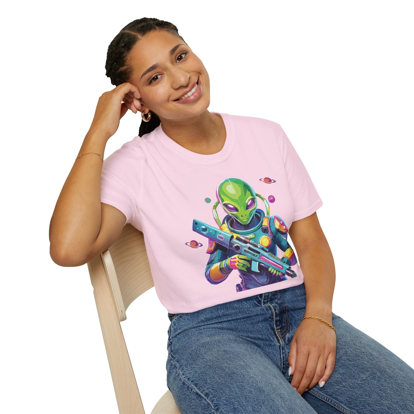 Alien Cosmos T Shirt Unisex Gildan Softstyle 64000 Art Design Tee For Everyday Comfort