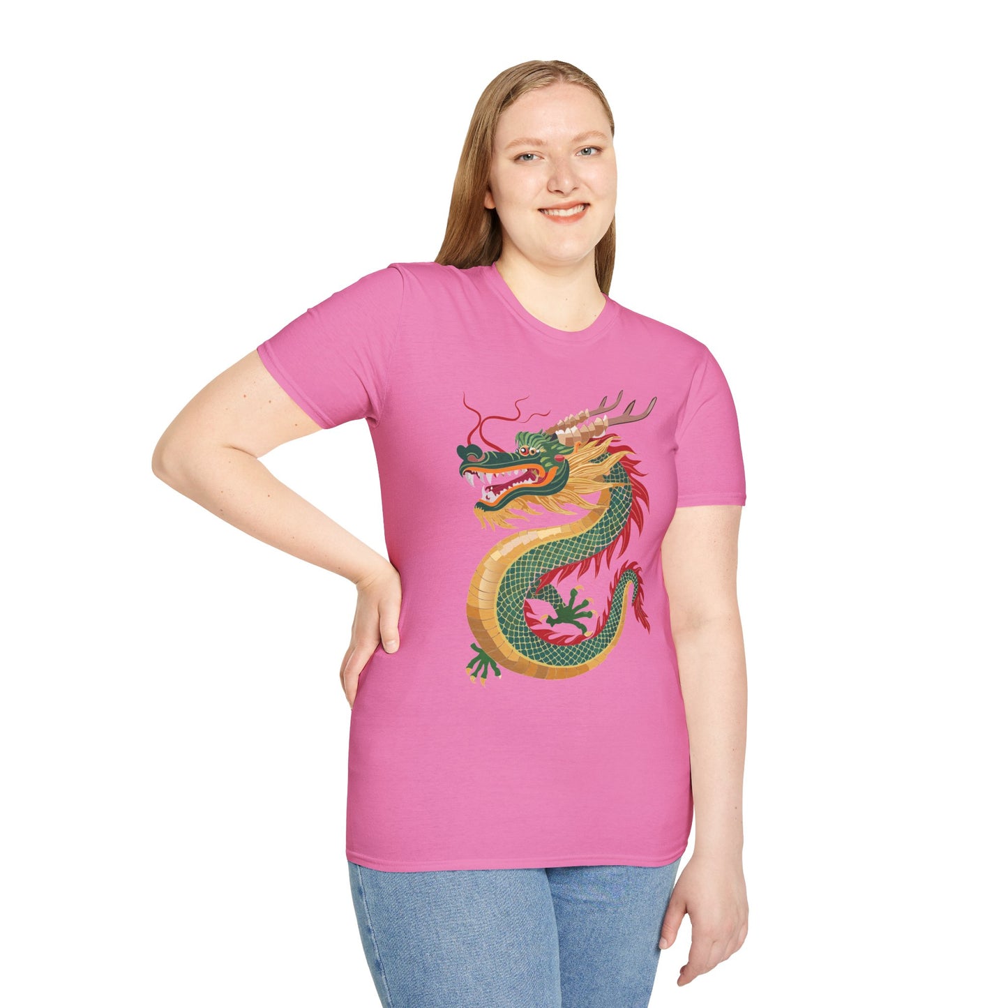 Dragon T Shirt Unisex Dragon Shirt With Animal Art Design Gildan Softstyle 64000 Tee