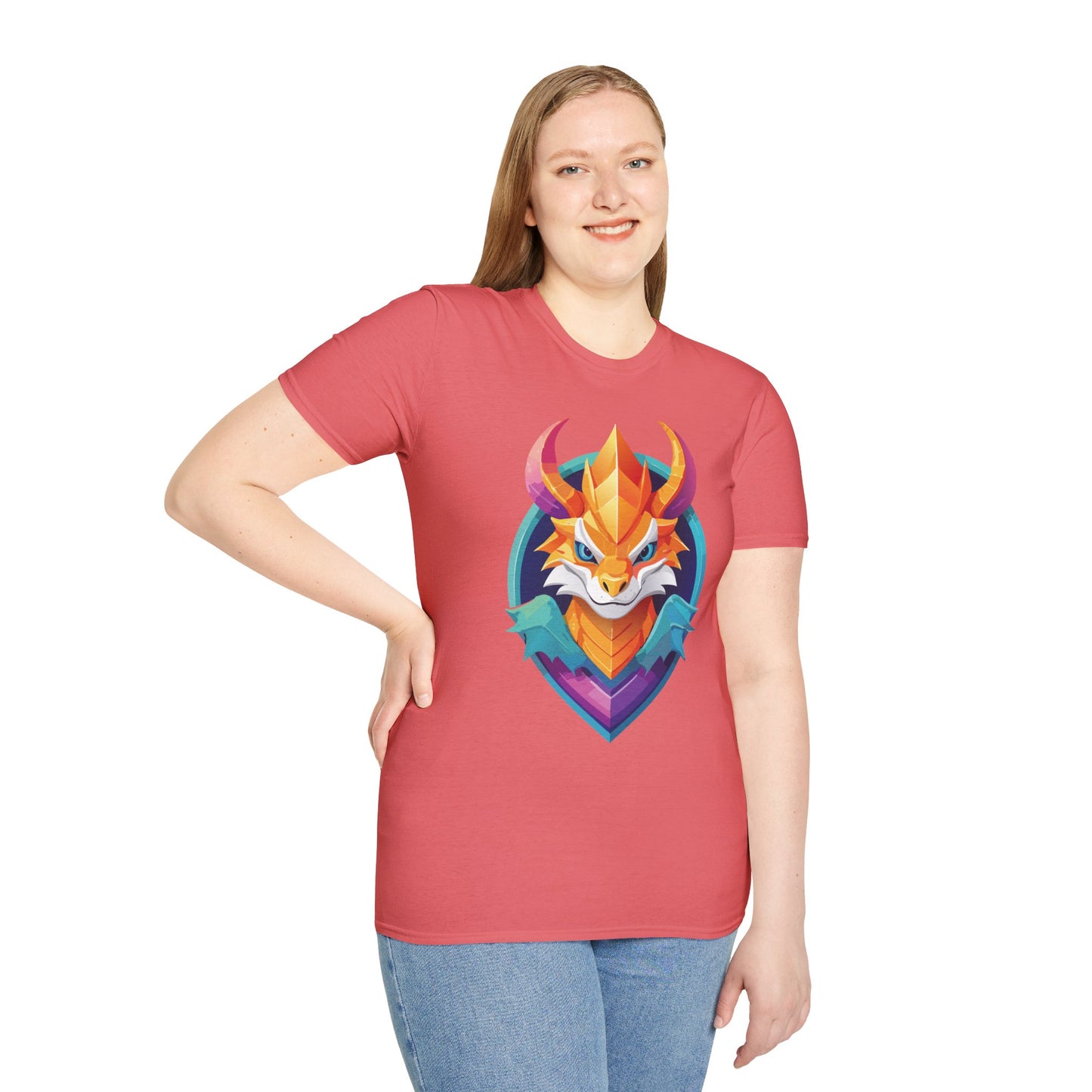 Dragon T Shirt Unisex Gildan Softstyle 64000 Comfortable Cotton Tee With Animal Design