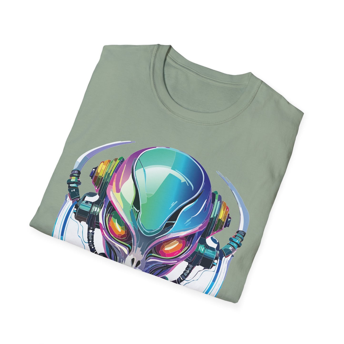 Alien Cosmos T Shirt Unisex Softstyle 64000 Tee With Alien Space Design 100 Percent Ringspun Cotton