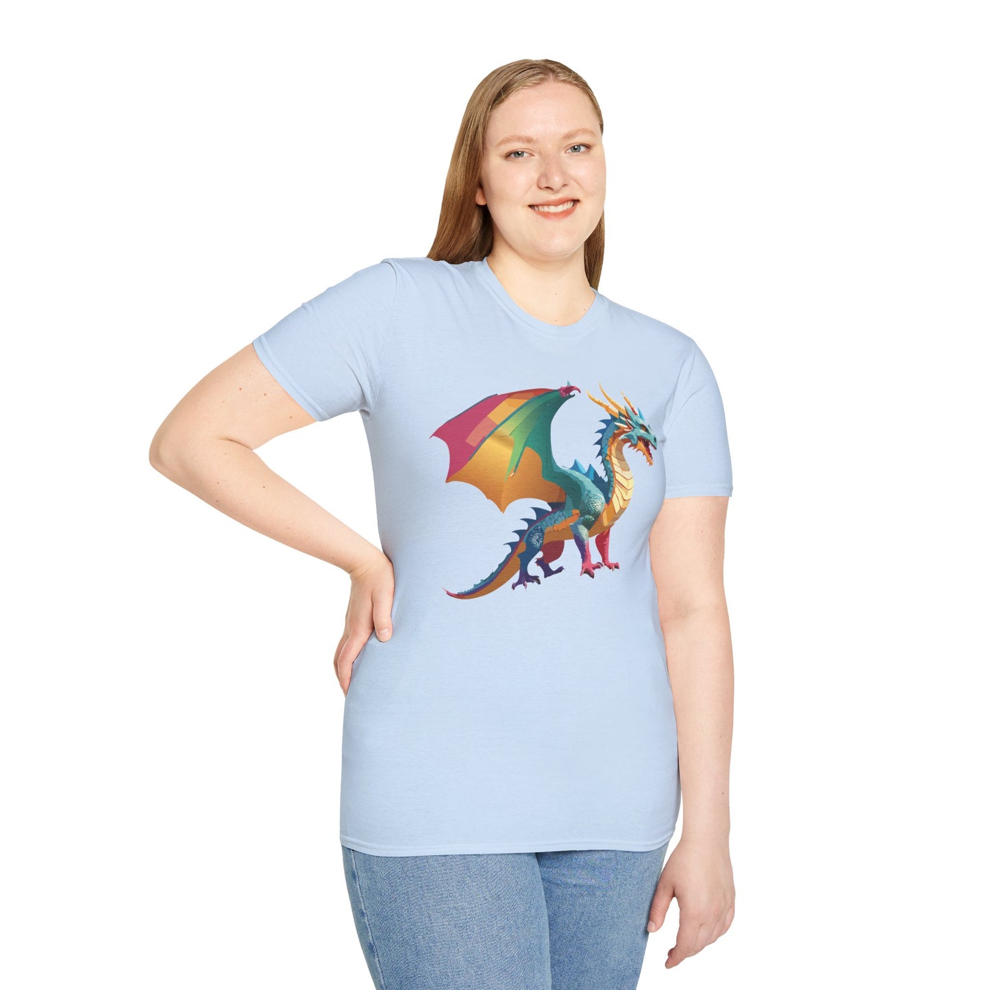 Dragon T Shirt Unisex Dragon Shirt Animal Design Tee Softstyle 100 Percent Ring Spun Cotton