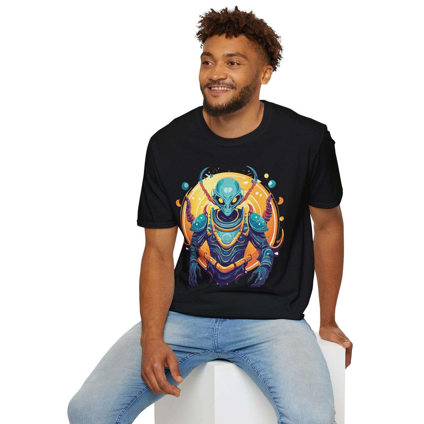 Cosmos Alien T Shirt Unisex Softstyle Short Sleeve Tee With Alien Art Design Artwork