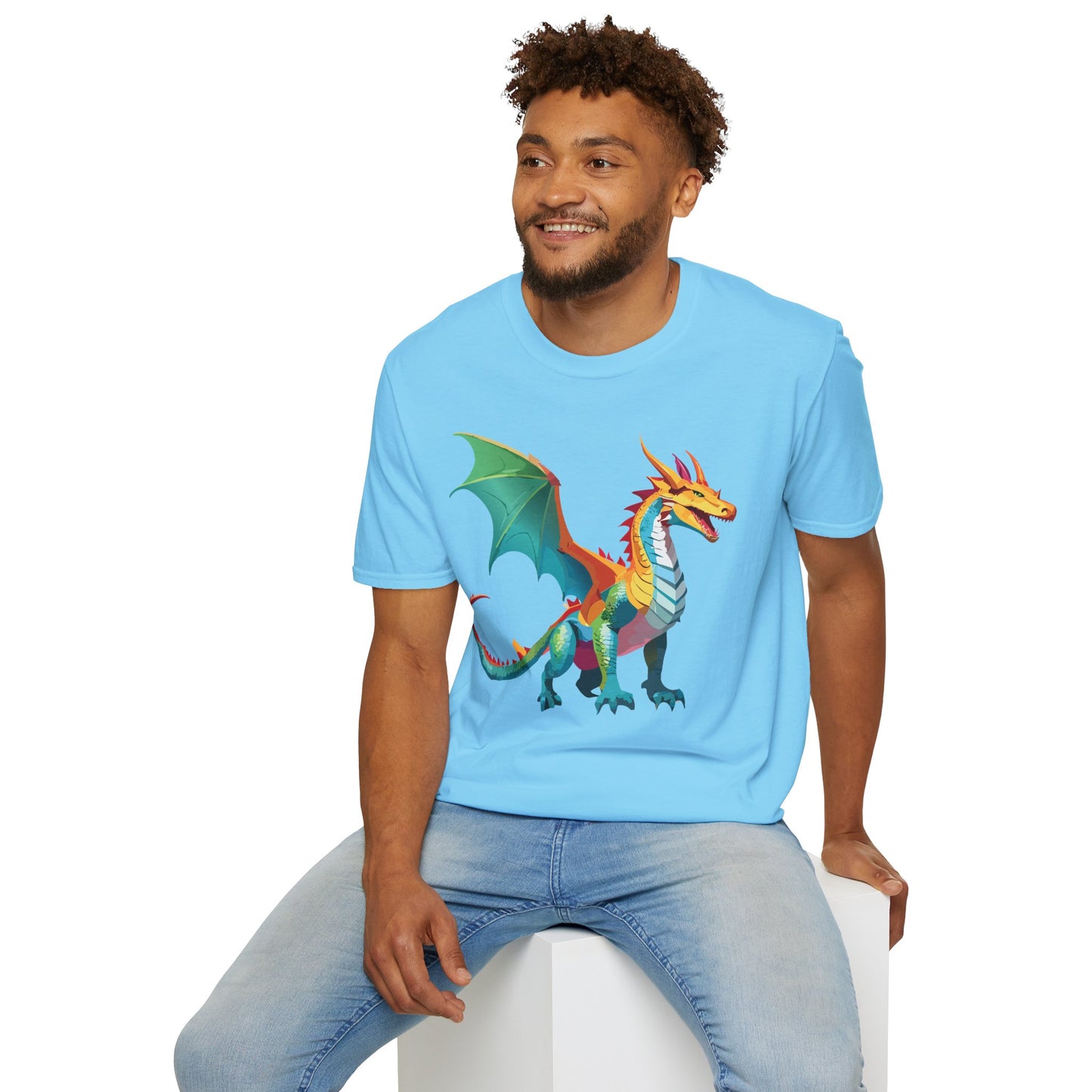 Dragon T Shirt Unisex Animal Design Tee Softstyle Gildan 64000 100 Percent Ring Spun Cotton