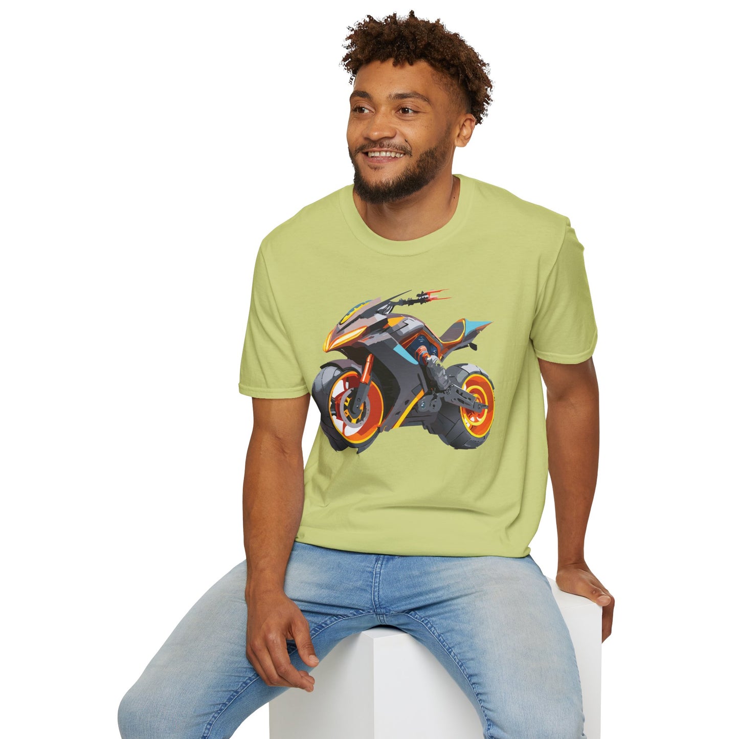 Unisex Bike T Shirt With Motorcycle Graphic MTB Tee Cotton Softstyle Comfort For Riders