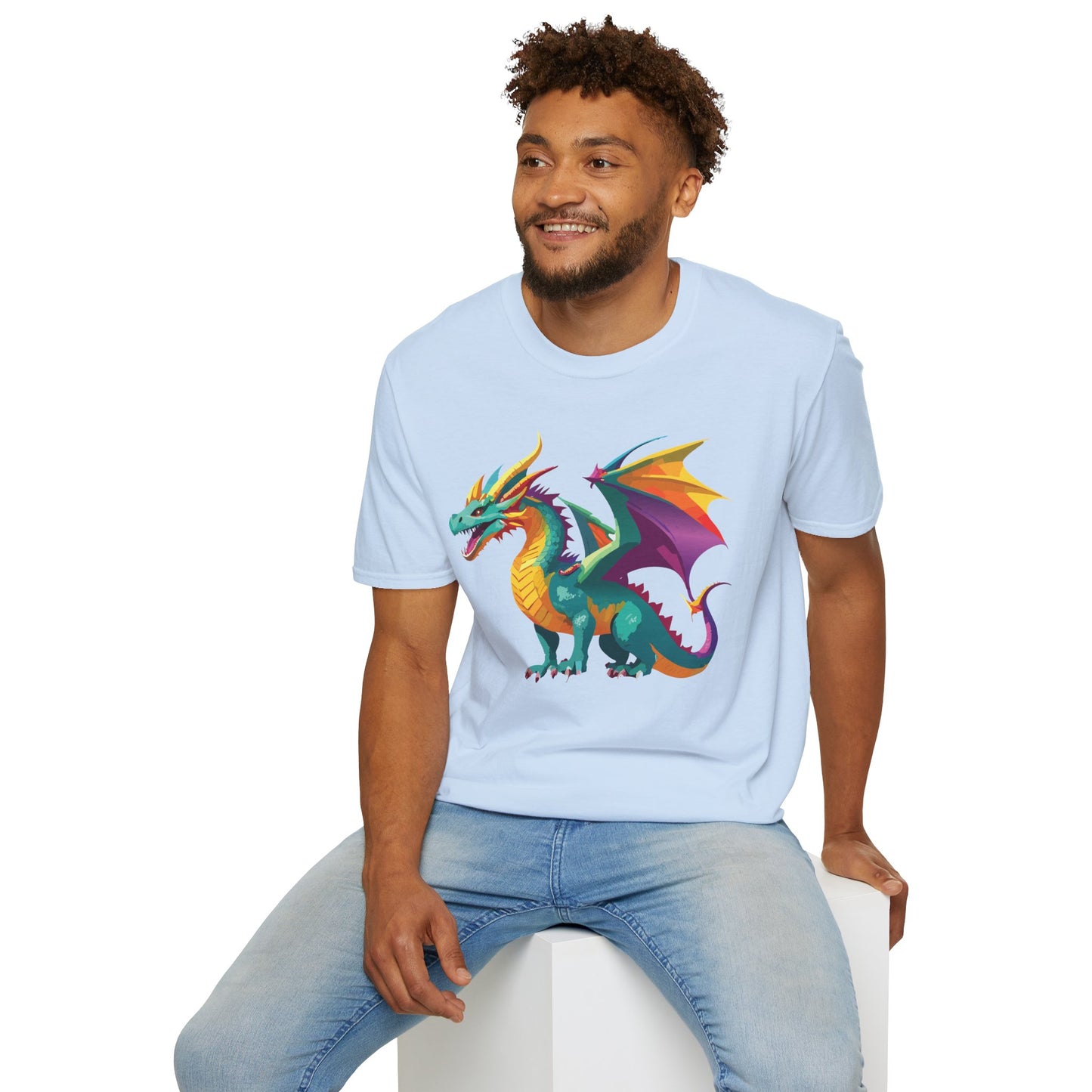 Dragon T Shirt Unisex Short Sleeve Art Design Gildan Softstyle Cotton Tee For Animal Lovers