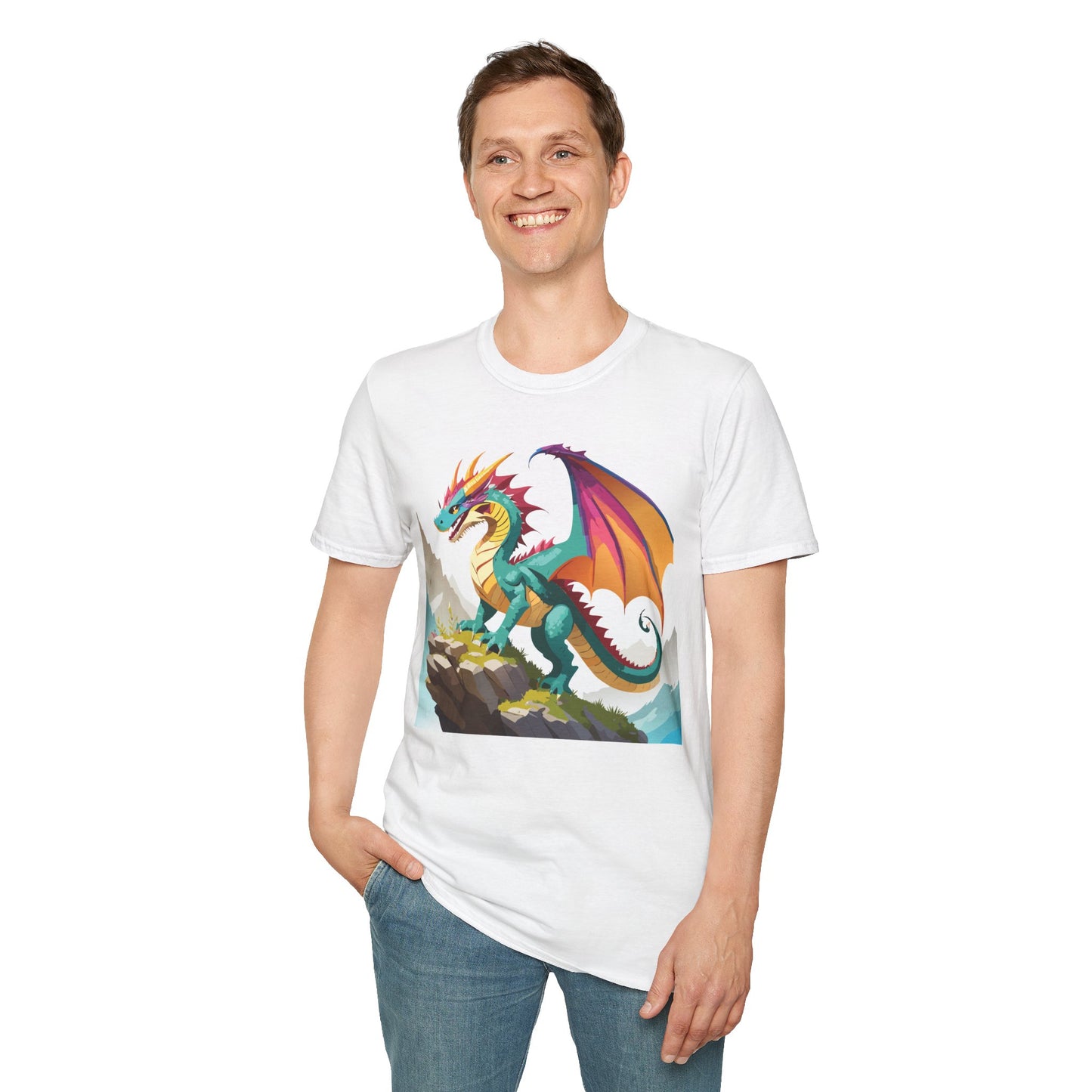 Dragon T Shirt Unisex Dragon Shirt With Animal Art Design Softstyle Cotton Tee Shirt