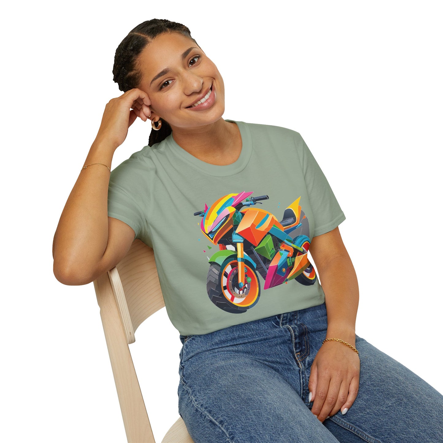 Unisex Bike T Shirt Moto Shirt MTB T Shirt With Art Design Softstyle Cotton Tee For Enthusiasts